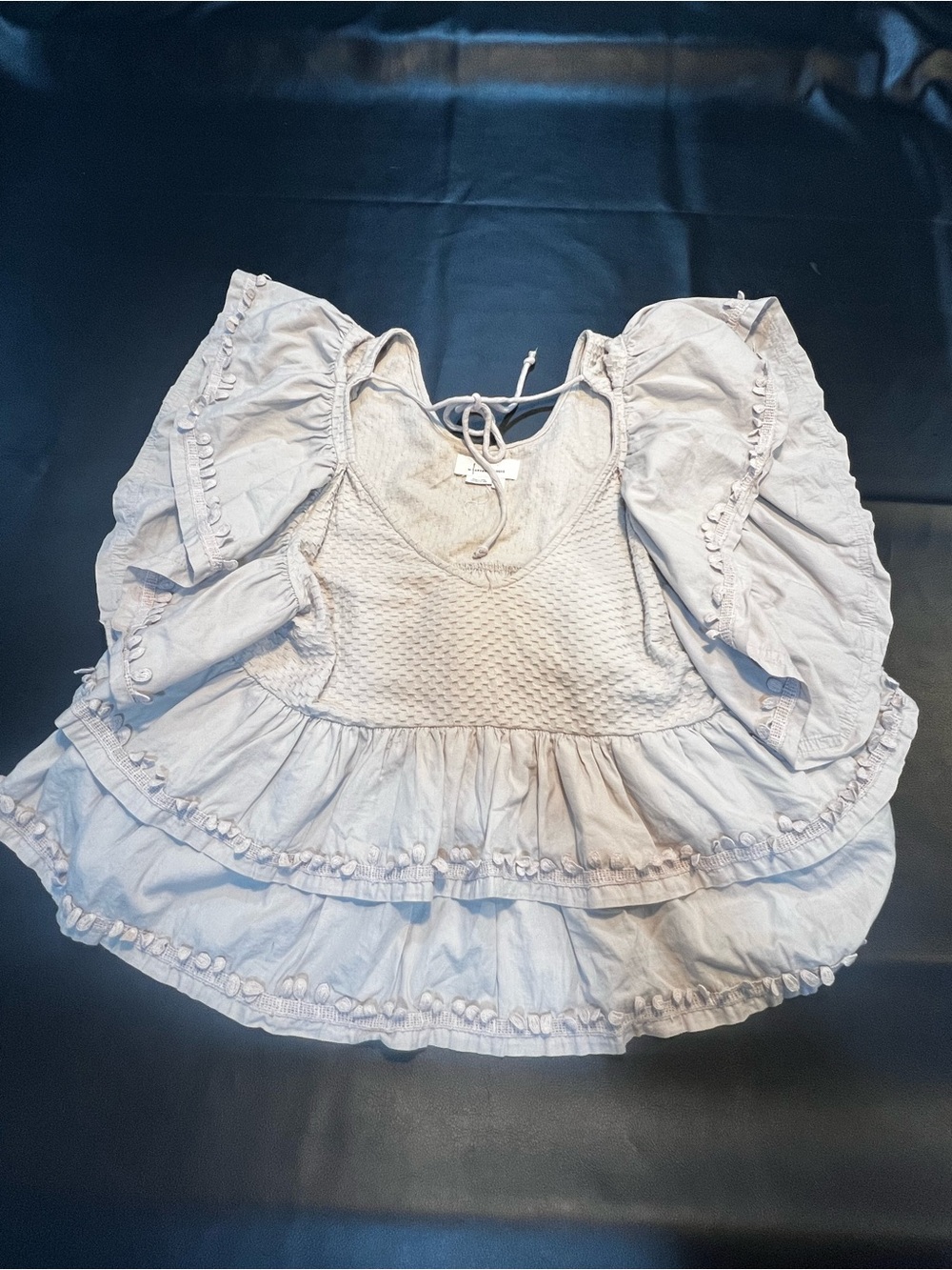 By Anthropologie Tiered Ruffle Boho Peasant Top Size XL
